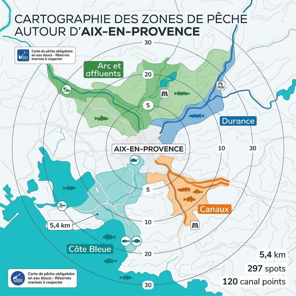 Infographie : où pêcher à aix en provence
