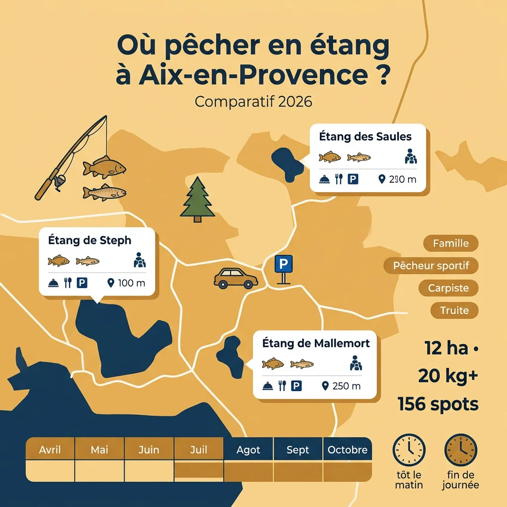Infographie : étang de pêche aix en provence