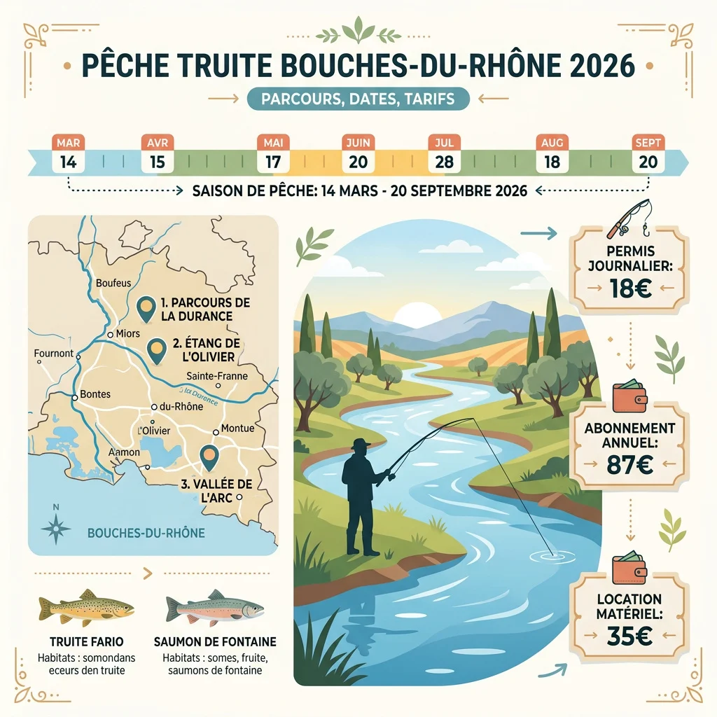 Infographie : pêche truite bouches du rhône