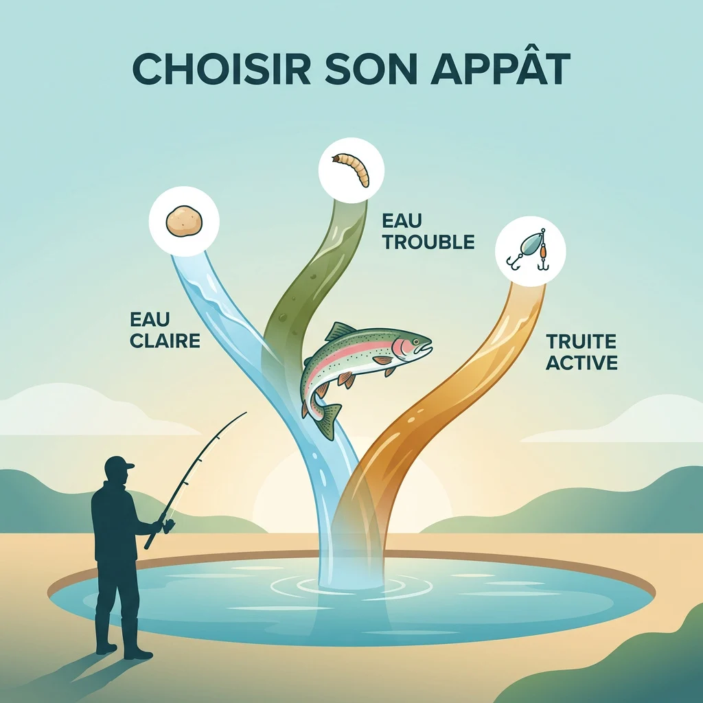 Infographie : meilleur appât truite étang